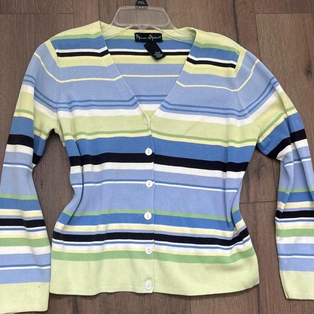 Vintage 90s Mercer and Madison Striped Cardigan